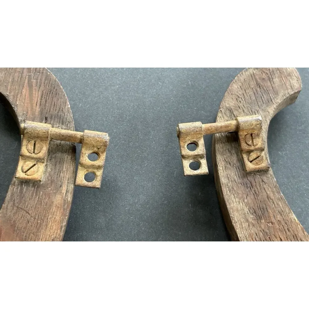 Antique Victorian Carved Oak Dresser Mirror Supports Standards Pair c1900